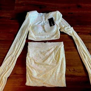 Gold Sequence Skirt Set